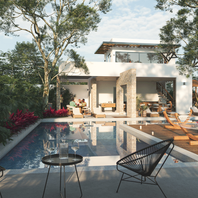 Alberca y amenidad de Arvore, casas en preventa en Puerto Vallarta