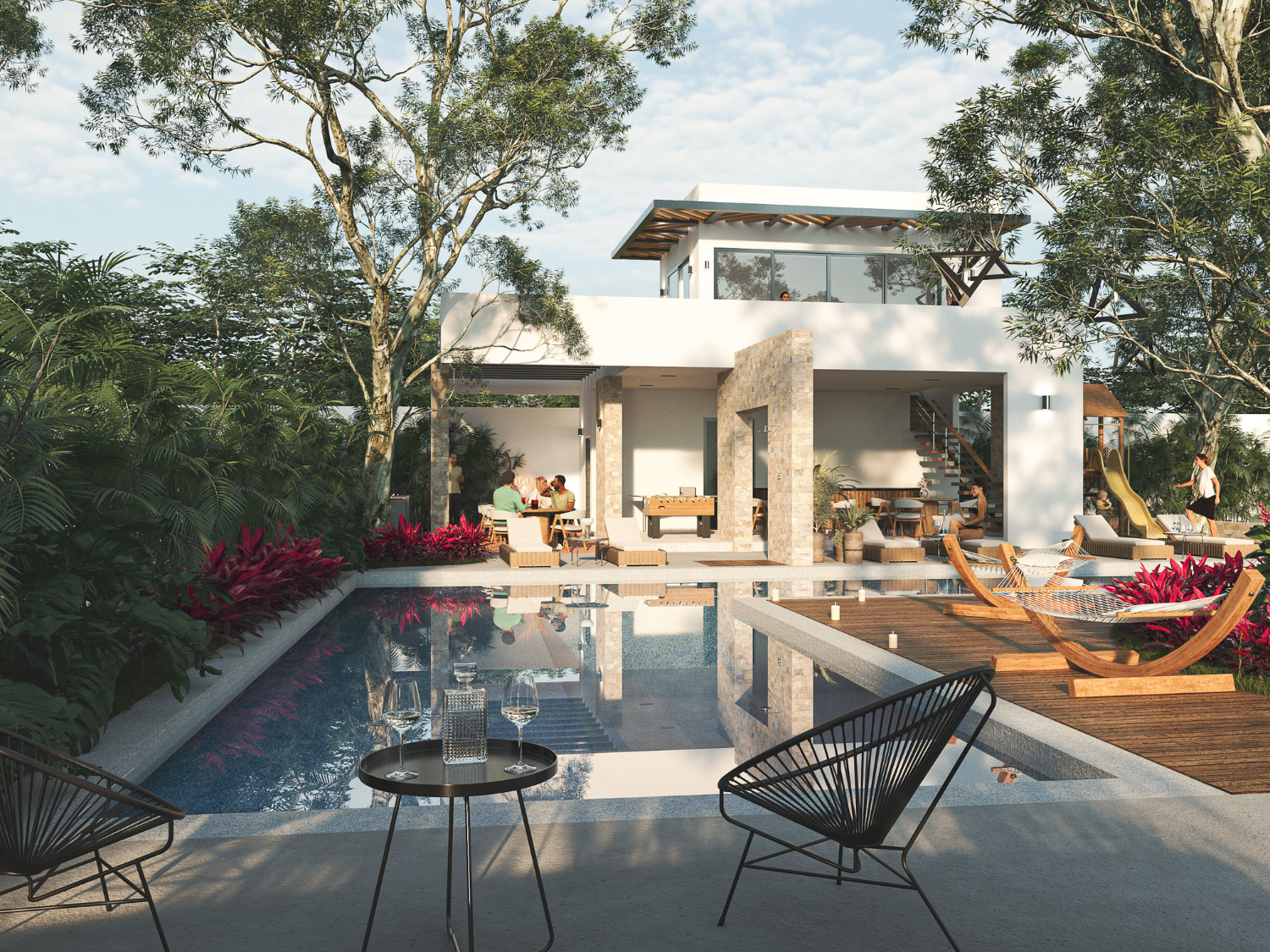 Alberca y amenidad de Arvore, casas en preventa en Puerto Vallarta