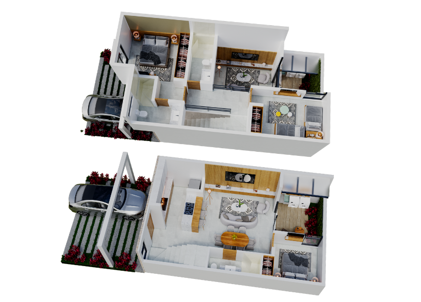 Plano de la casa modelo Pineiro de Arvore - Casas en venta en Puerto Vallarta