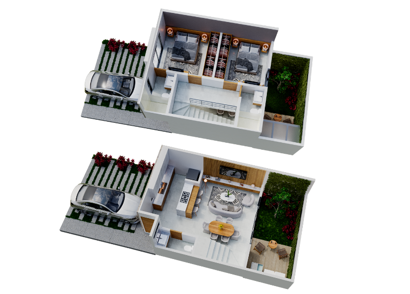Plano de la casa Teca - del proyecto Arvore, en preventa en Puerto Vallarta
