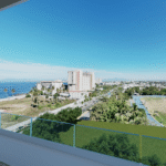Vista de la unidad de la torre A de V'Boulevard con vista al mar y al estadio de Puerto Vallarta