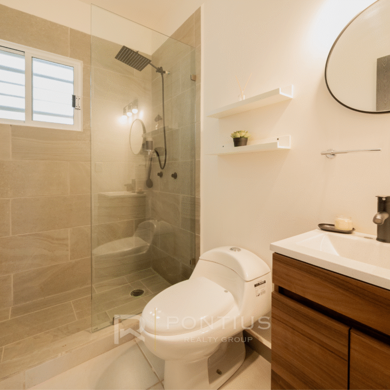 Modelo Ambar de Zafiro Residencial, departamentos en venta en San Vicente, Bahía de Banderas. Baño