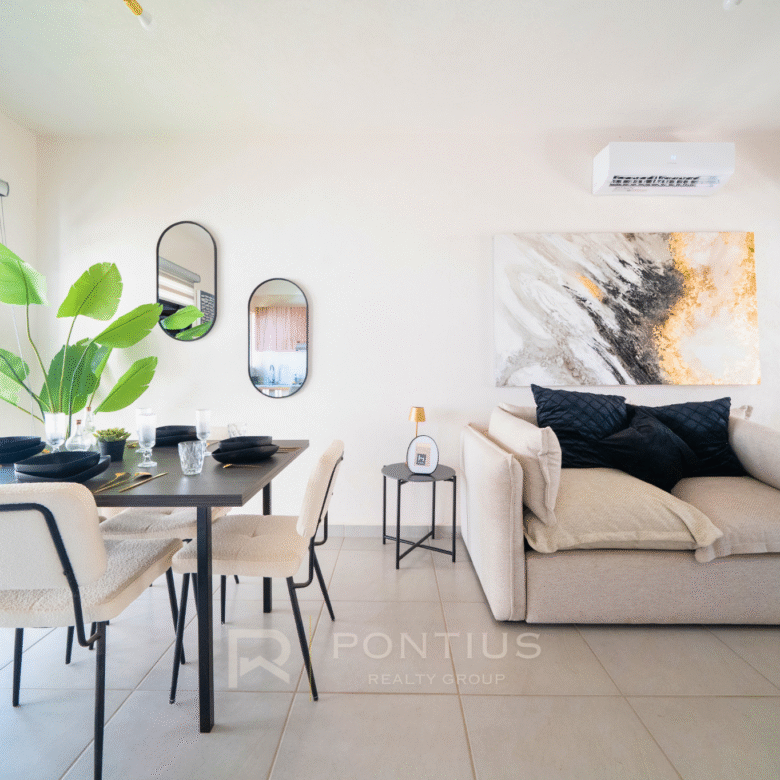 Modelo Ambar de Zafiro Residencial, departamentos en venta en San Vicente, Bahía de Banderas. Sala y cocina.