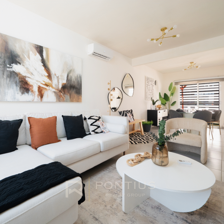 Modelo Ambar de Zafiro Residencial, departamentos en venta en San Vicente, Bahía de Banderas. Sala y comedor
