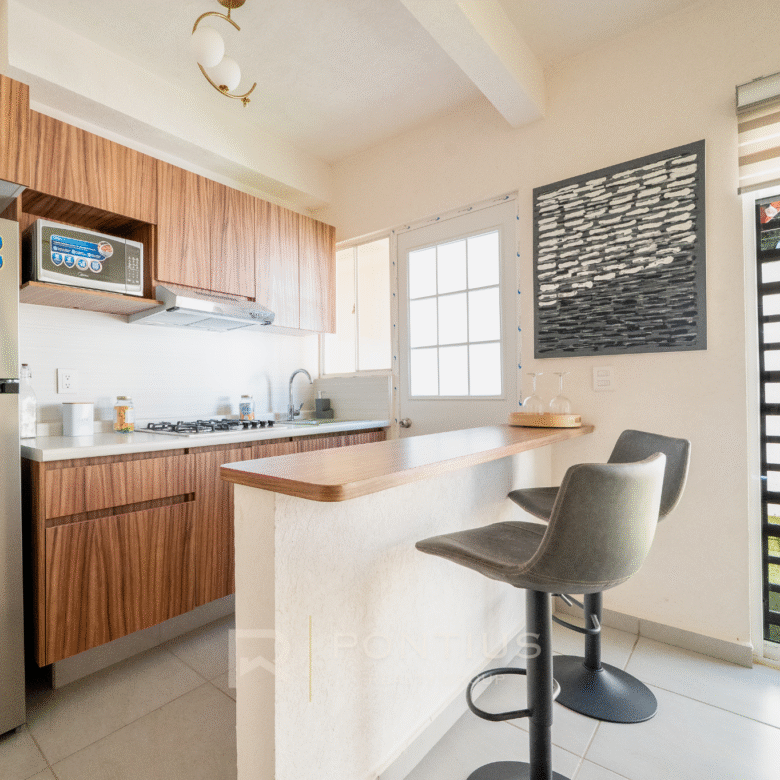 Modelo Ambar de Zafiro Residencial, departamentos en venta en San Vicente, Bahía de Banderas. Cocina.