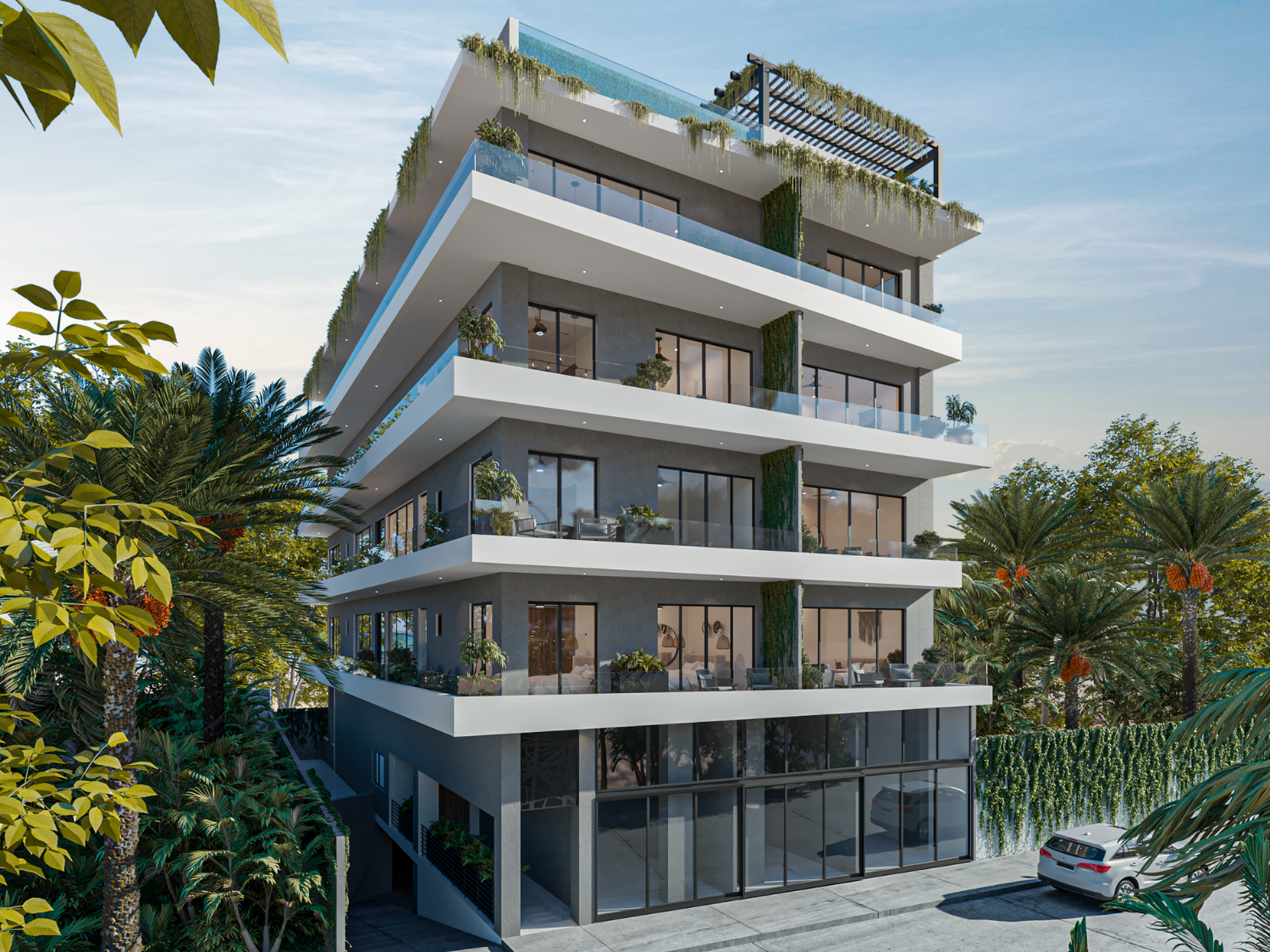 Fachada de Xano, Bucerías, proyecto en preventa de departamentos en Bucerías a unas cuadras de la playa