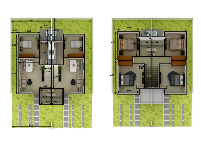 Plano de la casa Cuarzo, en San Vicente, Bahía de Banderas.
